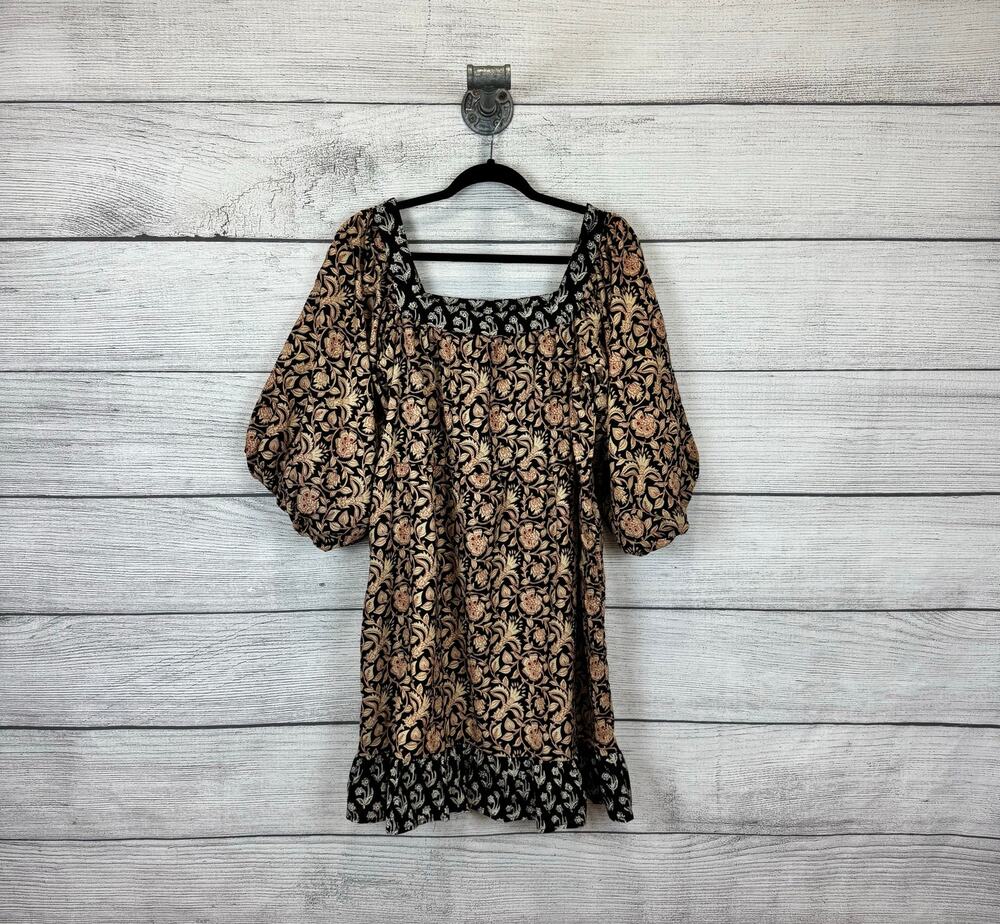 Clara The Label Women's Waverly Boho Floral Puff Sleeve Square Neck Dress Small